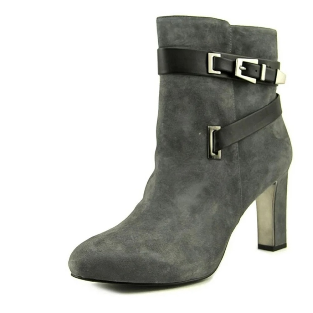 Alfani Womens Indraa Suede Closed Toe Ankle Fashion Boots, Steel, Size 7.5